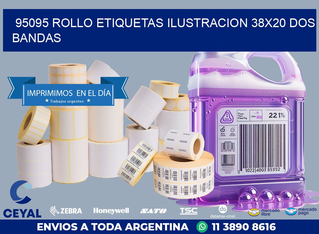 95095 ROLLO ETIQUETAS ILUSTRACION 38X20 DOS BANDAS