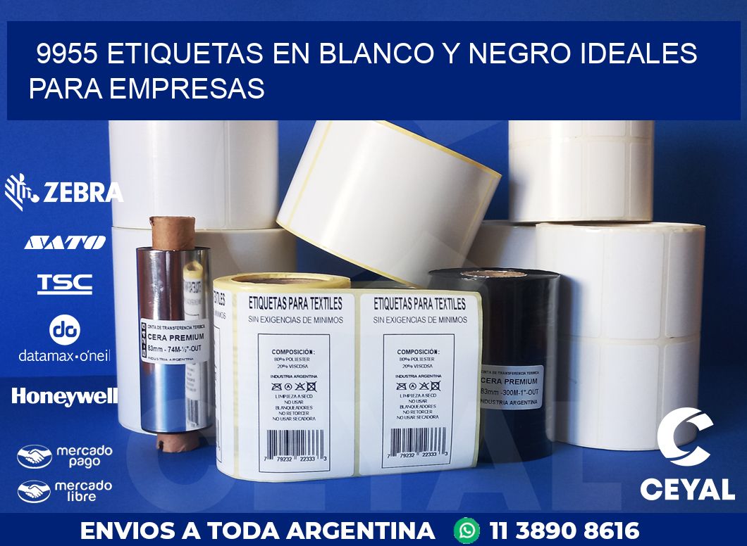 9955 ETIQUETAS EN BLANCO Y NEGRO IDEALES PARA EMPRESAS