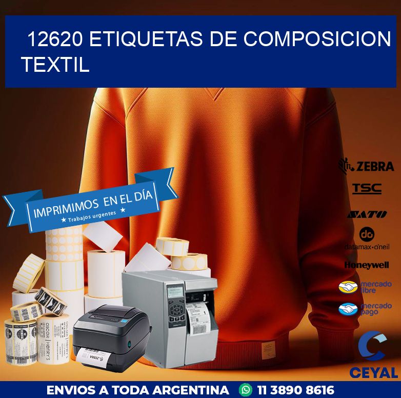 12620 ETIQUETAS DE COMPOSICION TEXTIL