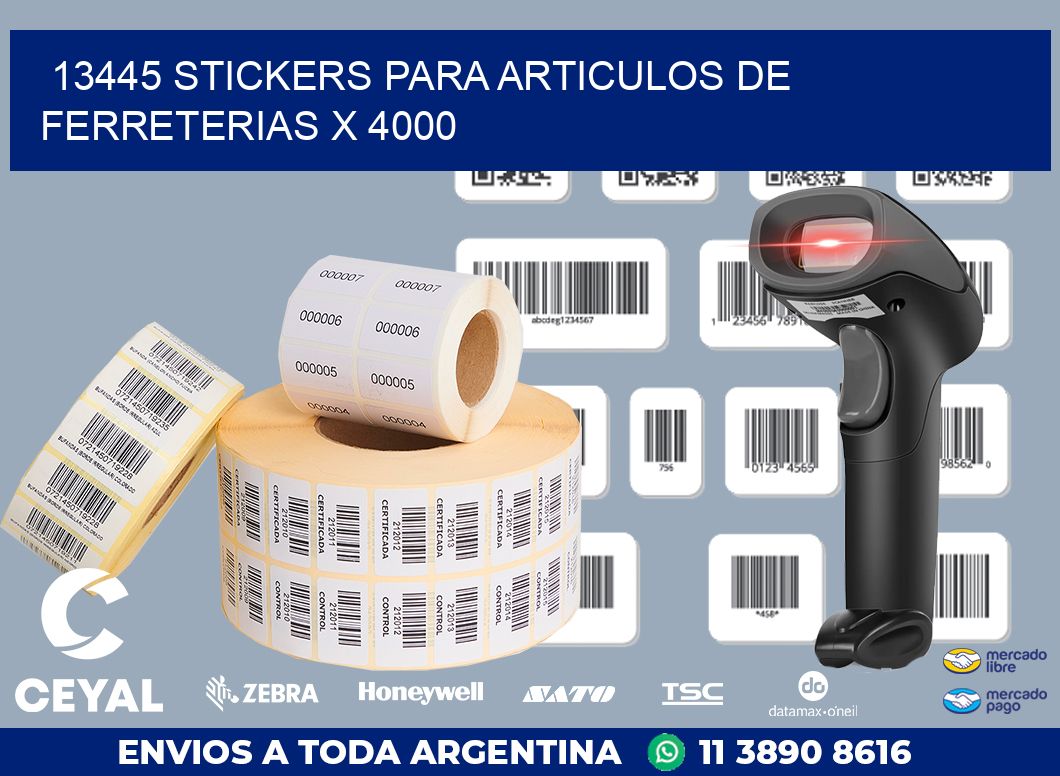 13445 STICKERS PARA ARTICULOS DE FERRETERIAS X 4000