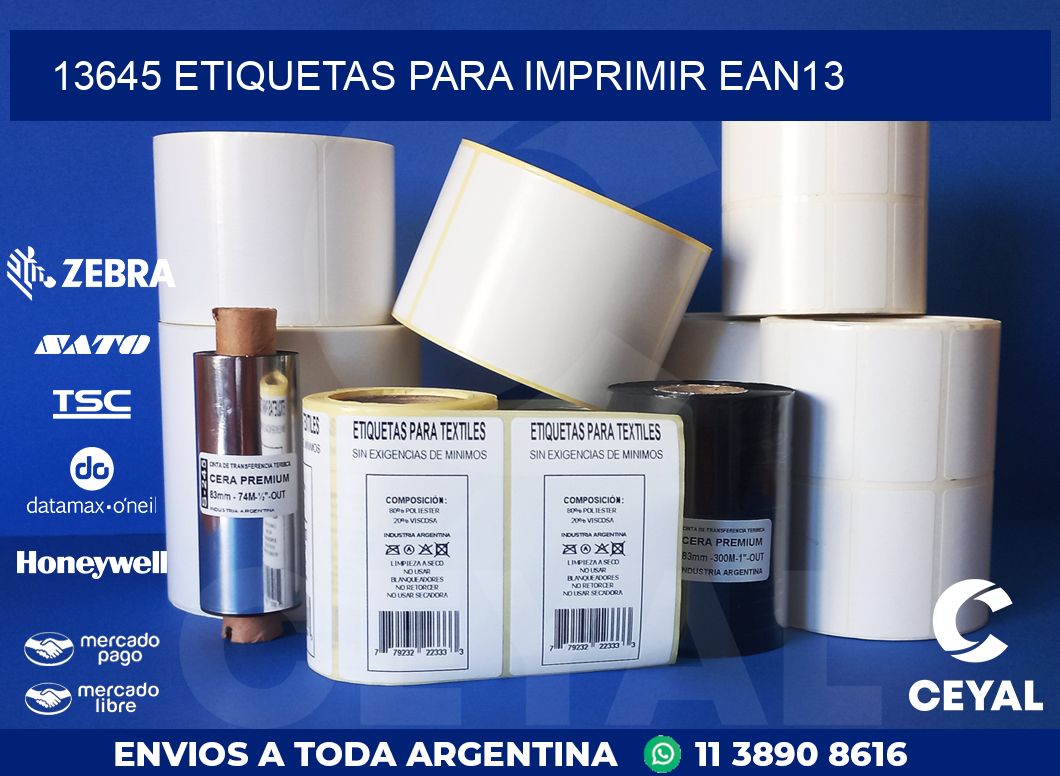 13645 ETIQUETAS PARA IMPRIMIR EAN13
