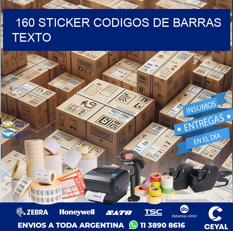 160 STICKER CODIGOS DE BARRAS TEXTO