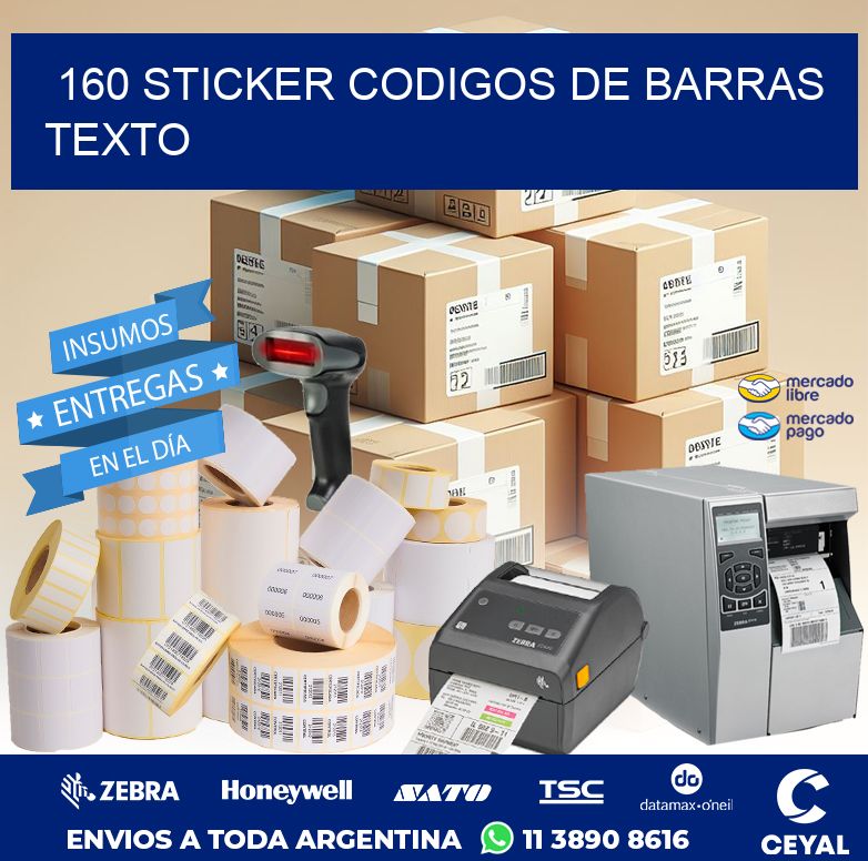 160 STICKER CODIGOS DE BARRAS TEXTO