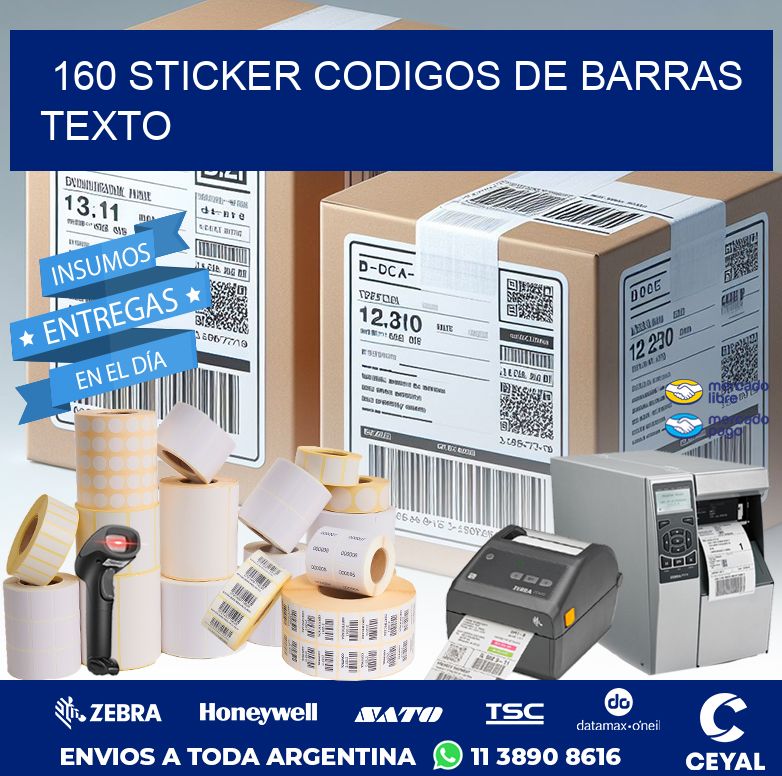 160 STICKER CODIGOS DE BARRAS TEXTO