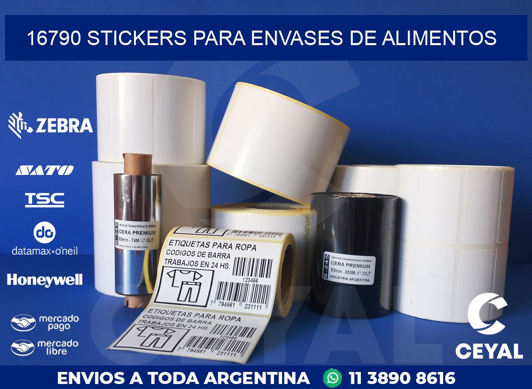 16790 STICKERS PARA ENVASES DE ALIMENTOS