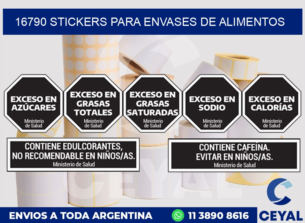 16790 STICKERS PARA ENVASES DE ALIMENTOS