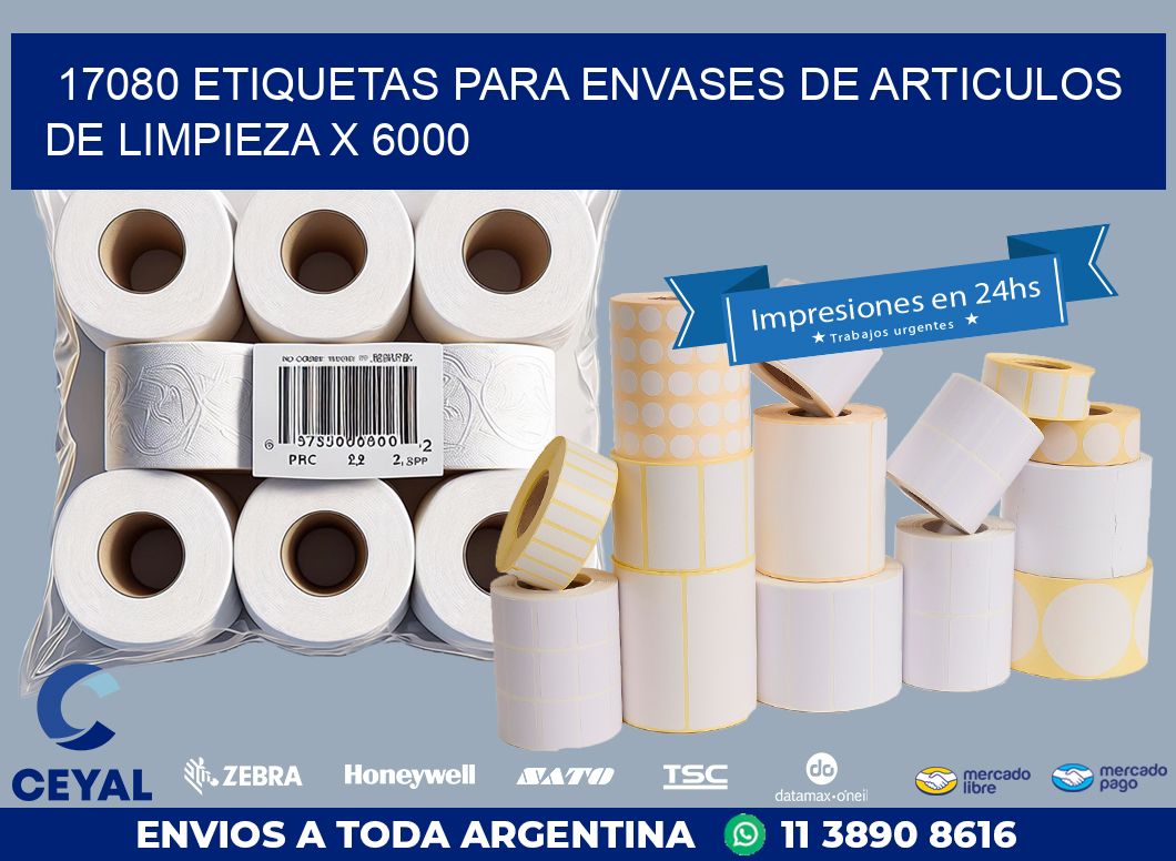 17080 ETIQUETAS PARA ENVASES DE ARTICULOS DE LIMPIEZA X 6000