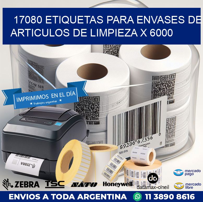 17080 ETIQUETAS PARA ENVASES DE ARTICULOS DE LIMPIEZA X 6000