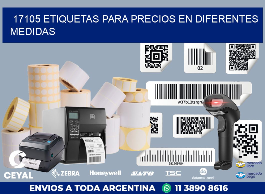 17105 ETIQUETAS PARA PRECIOS EN DIFERENTES MEDIDAS