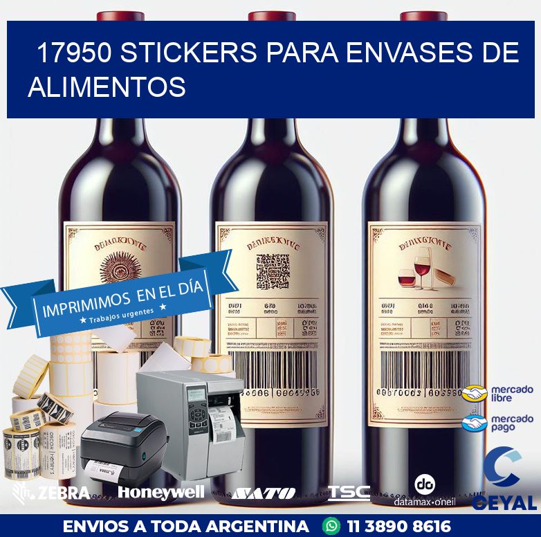 17950 STICKERS PARA ENVASES DE ALIMENTOS