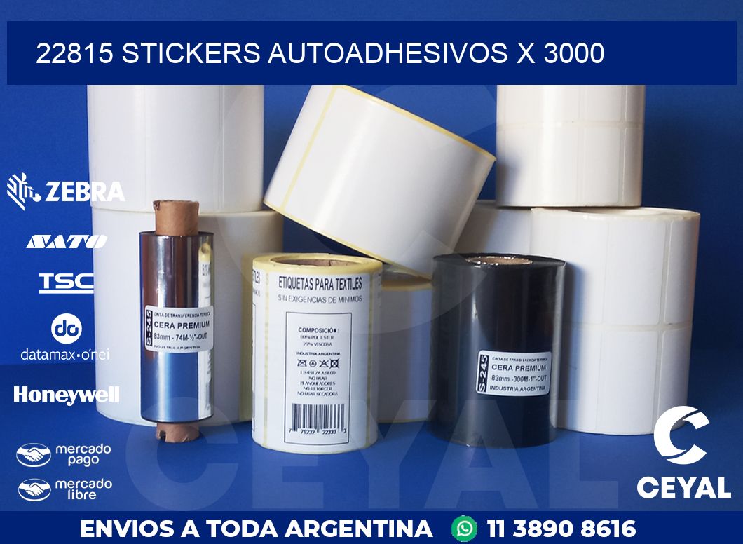 22815 STICKERS AUTOADHESIVOS X 3000