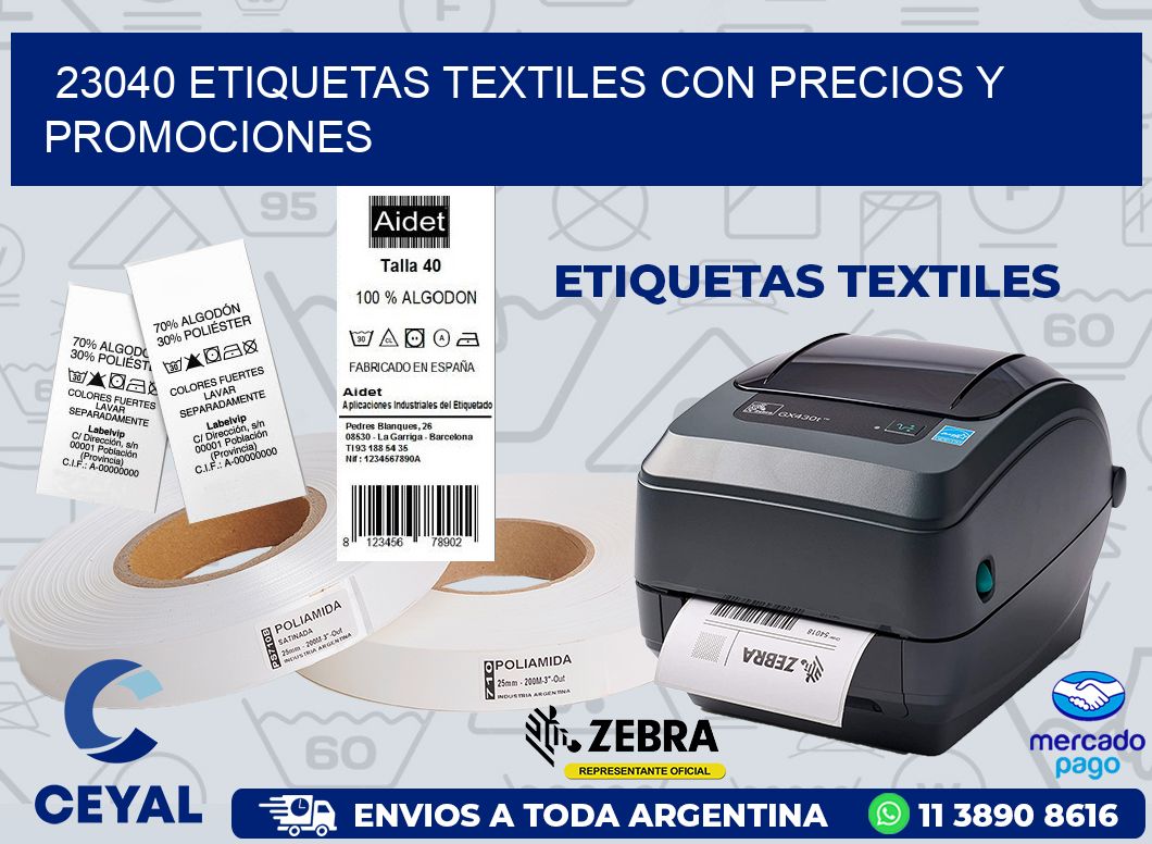 23040 ETIQUETAS TEXTILES CON PRECIOS Y PROMOCIONES