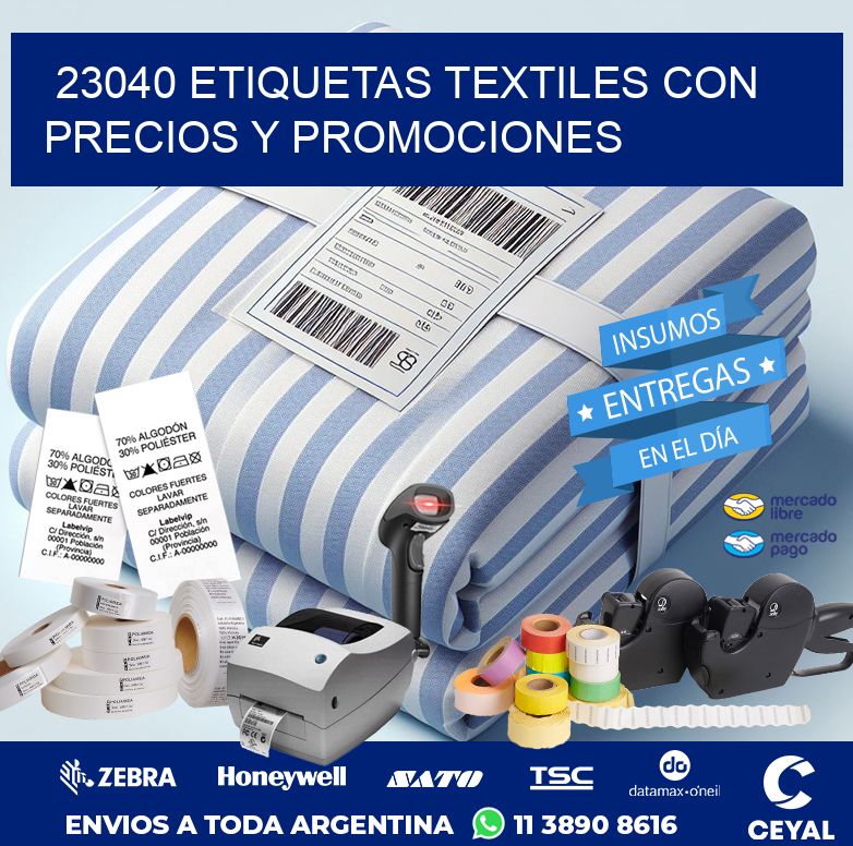 23040 ETIQUETAS TEXTILES CON PRECIOS Y PROMOCIONES