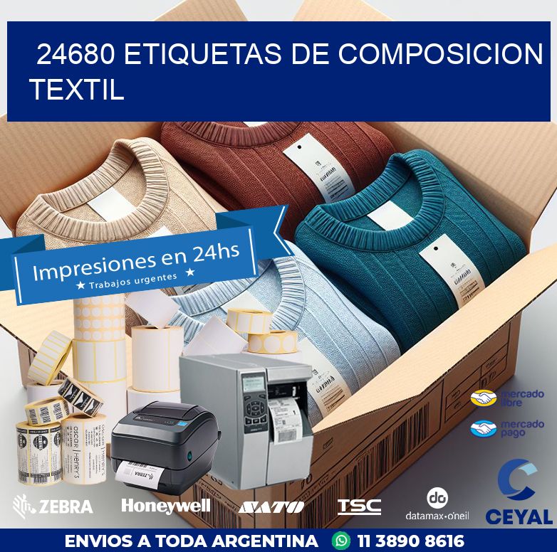 24680 ETIQUETAS DE COMPOSICION TEXTIL