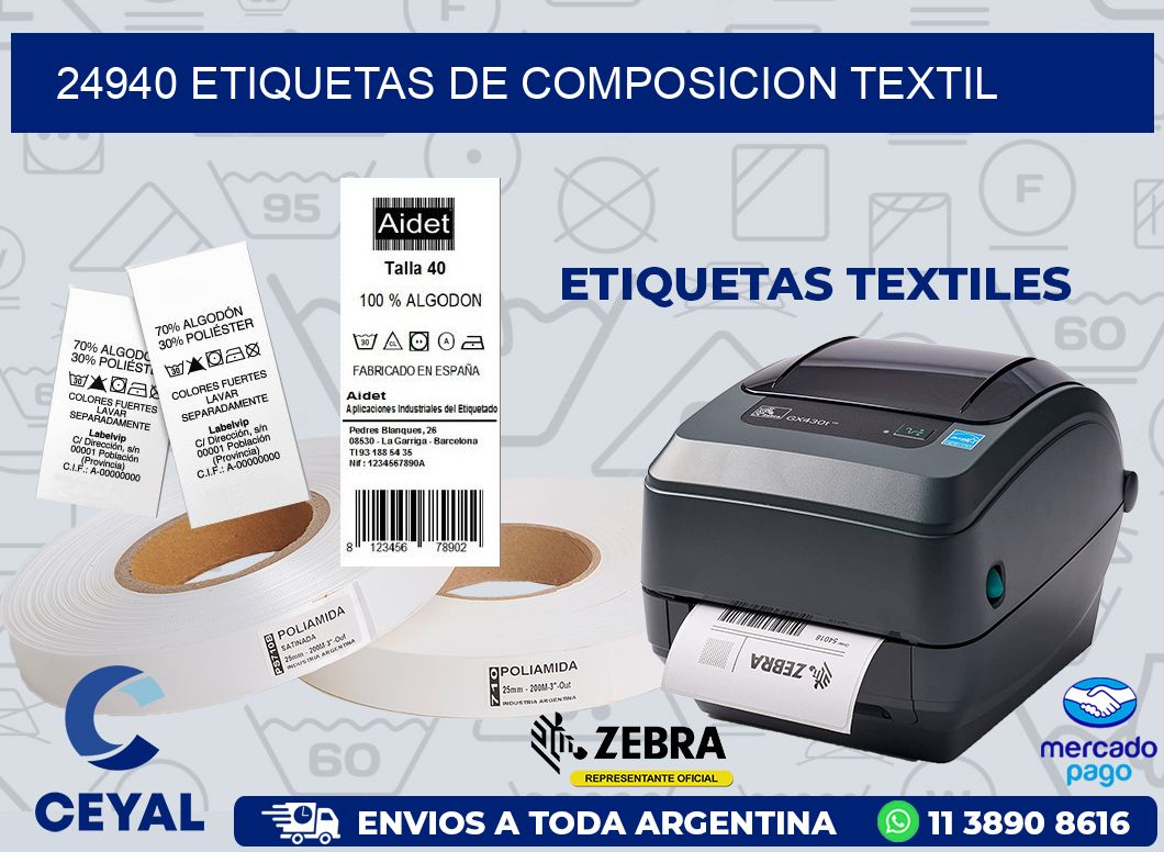 24940 ETIQUETAS DE COMPOSICION TEXTIL