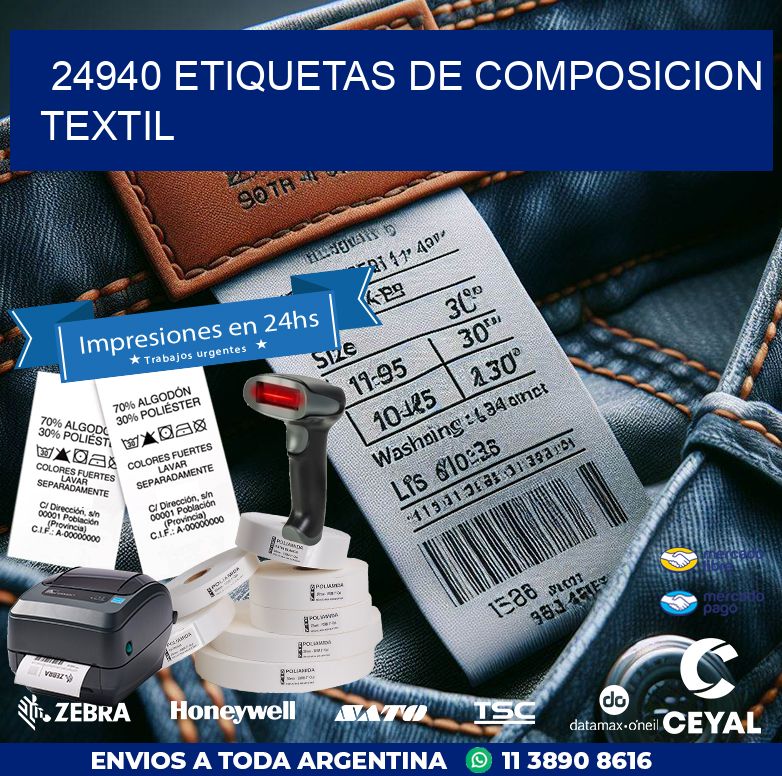 24940 ETIQUETAS DE COMPOSICION TEXTIL