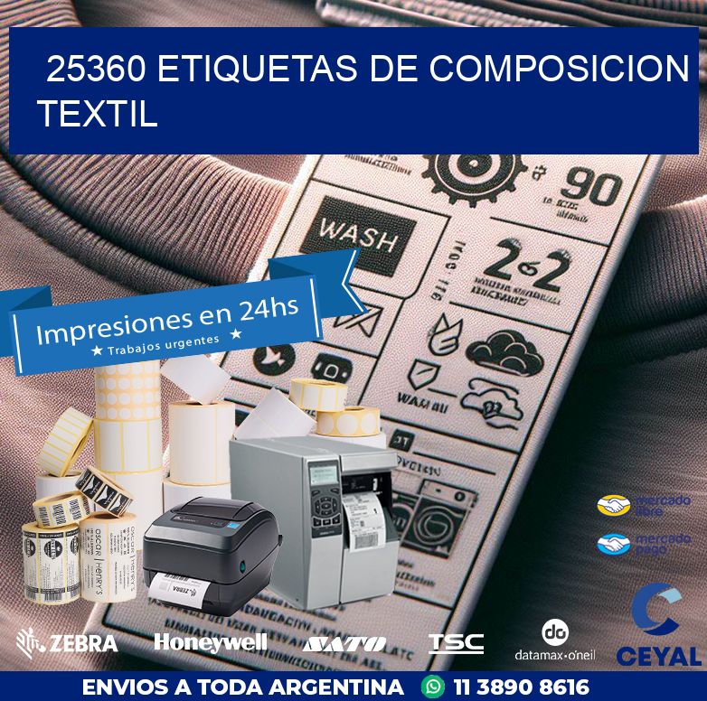 25360 ETIQUETAS DE COMPOSICION TEXTIL