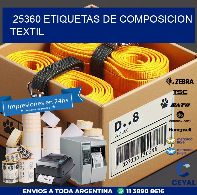 25360 ETIQUETAS DE COMPOSICION TEXTIL