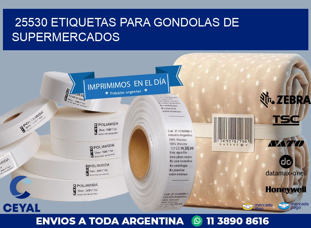 25530 ETIQUETAS PARA GONDOLAS DE SUPERMERCADOS