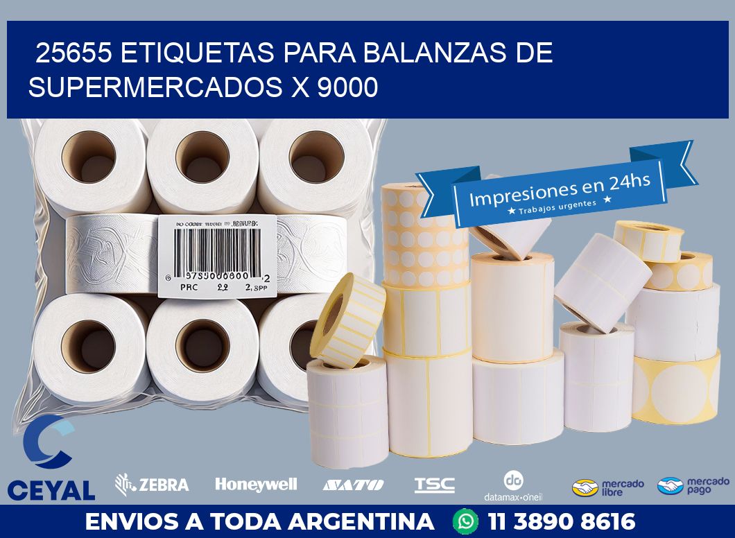 25655 ETIQUETAS PARA BALANZAS DE SUPERMERCADOS X 9000