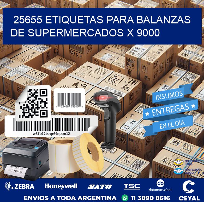 25655 ETIQUETAS PARA BALANZAS DE SUPERMERCADOS X 9000
