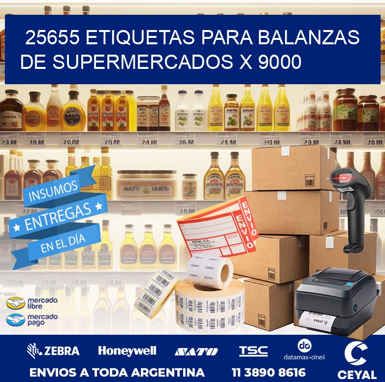 25655 ETIQUETAS PARA BALANZAS DE SUPERMERCADOS X 9000