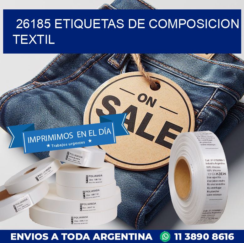 26185 ETIQUETAS DE COMPOSICION TEXTIL