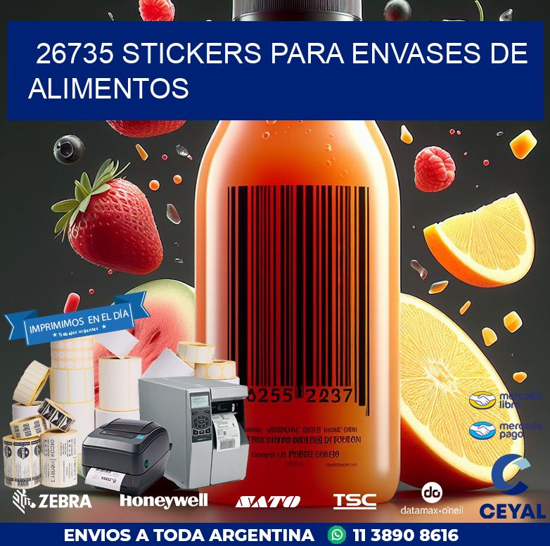 26735 STICKERS PARA ENVASES DE ALIMENTOS