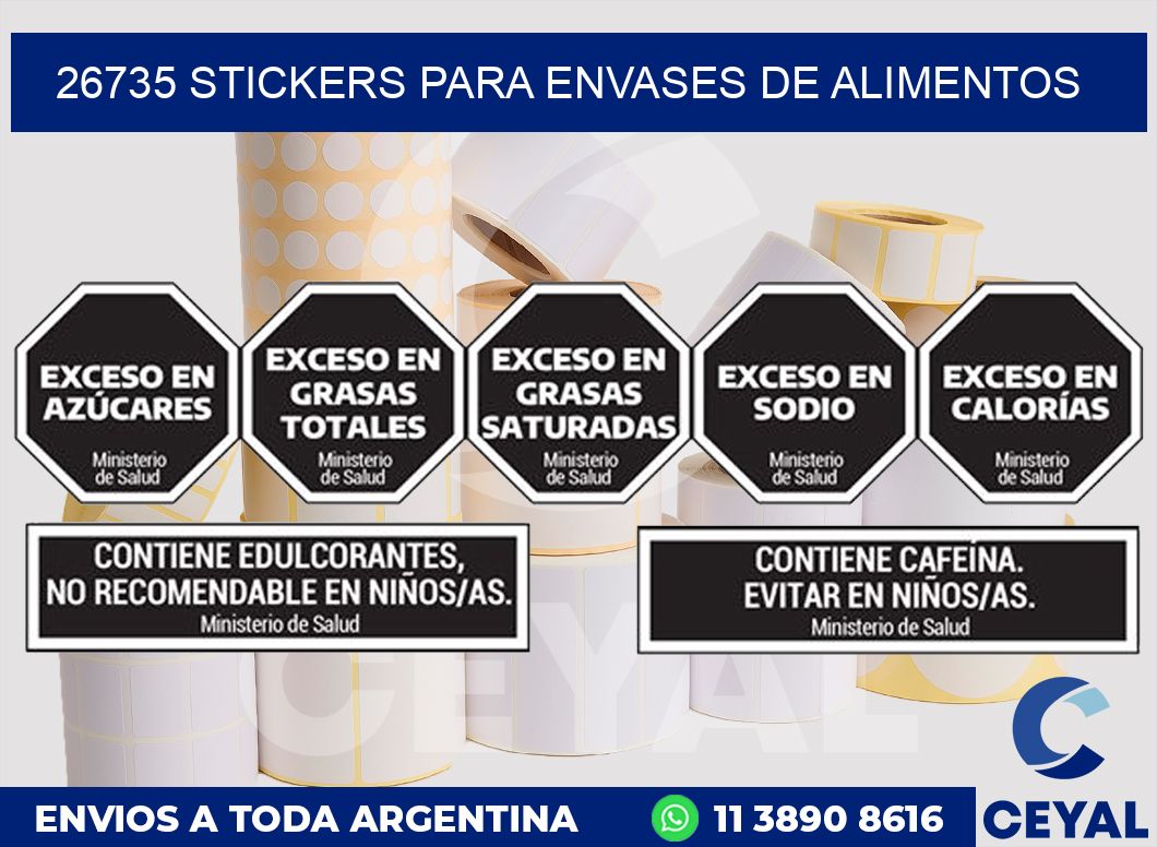 26735 STICKERS PARA ENVASES DE ALIMENTOS