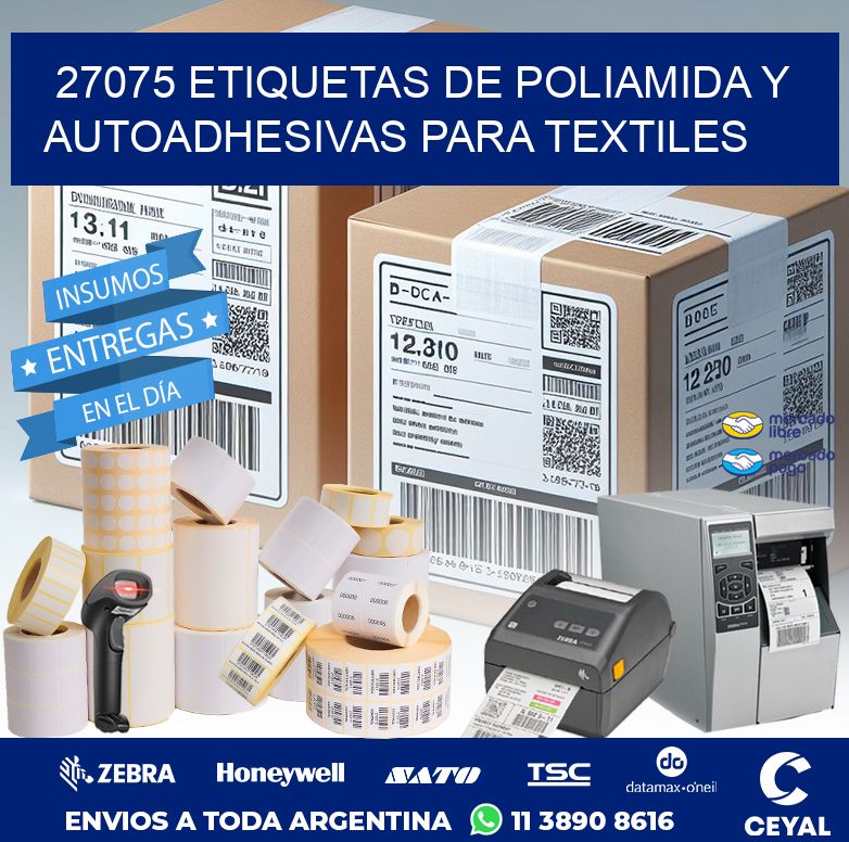 27075 ETIQUETAS DE POLIAMIDA Y AUTOADHESIVAS PARA TEXTILES