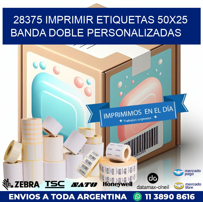 28375 IMPRIMIR ETIQUETAS 50X25 BANDA DOBLE PERSONALIZADAS