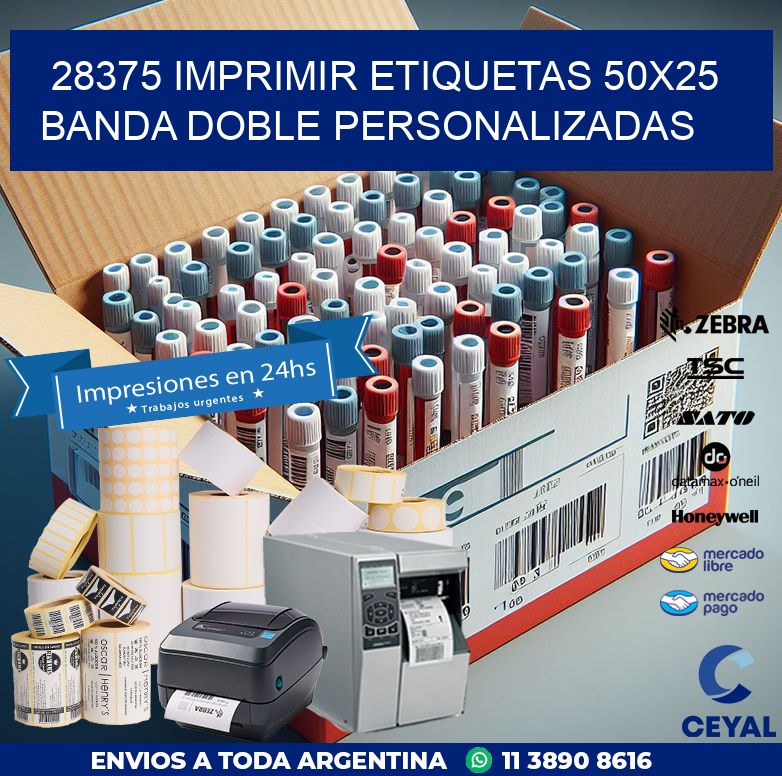 28375 IMPRIMIR ETIQUETAS 50X25 BANDA DOBLE PERSONALIZADAS
