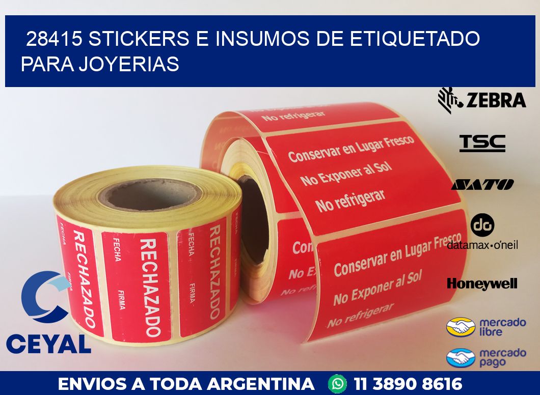 28415 STICKERS E INSUMOS DE ETIQUETADO PARA JOYERIAS