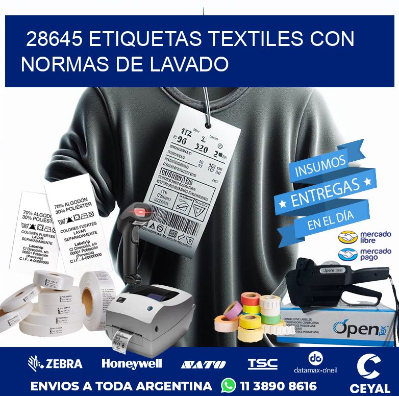 28645 ETIQUETAS TEXTILES CON NORMAS DE LAVADO