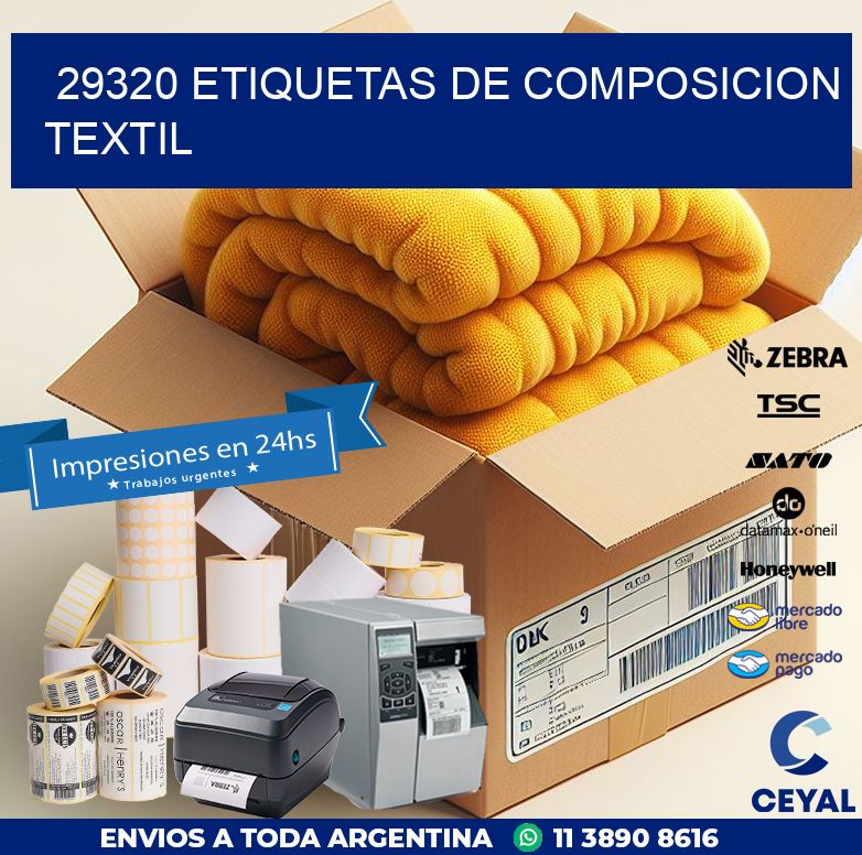 29320 ETIQUETAS DE COMPOSICION TEXTIL