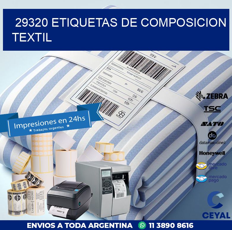 29320 ETIQUETAS DE COMPOSICION TEXTIL