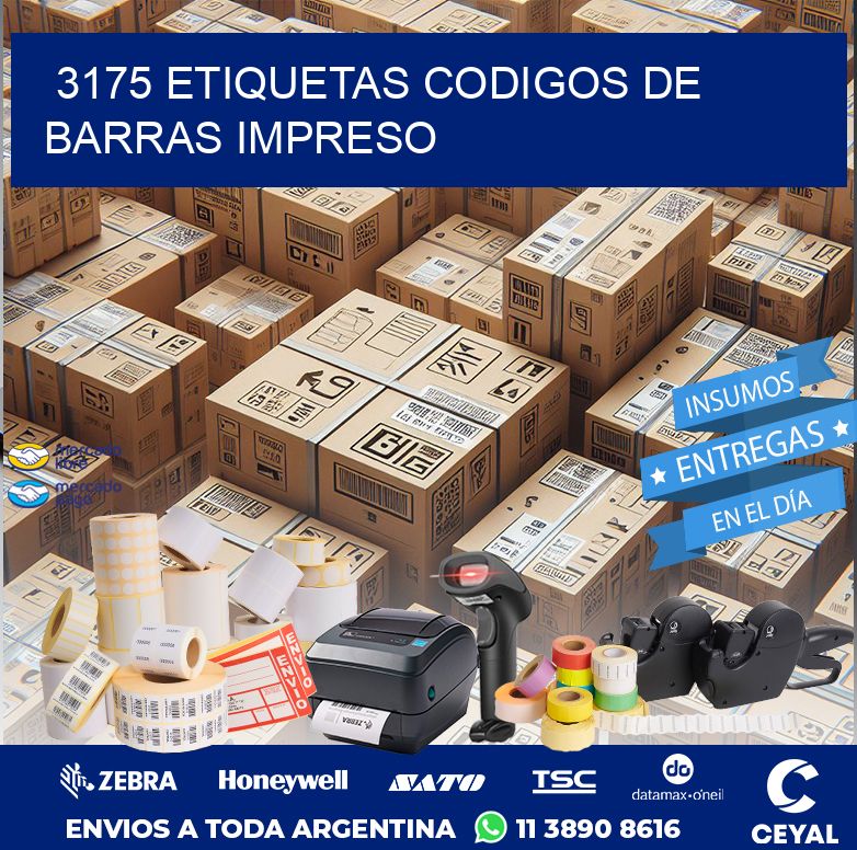 3175 ETIQUETAS CODIGOS DE BARRAS IMPRESO