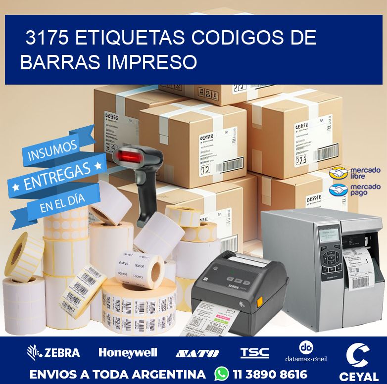 3175 ETIQUETAS CODIGOS DE BARRAS IMPRESO