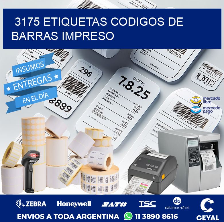 3175 ETIQUETAS CODIGOS DE BARRAS IMPRESO