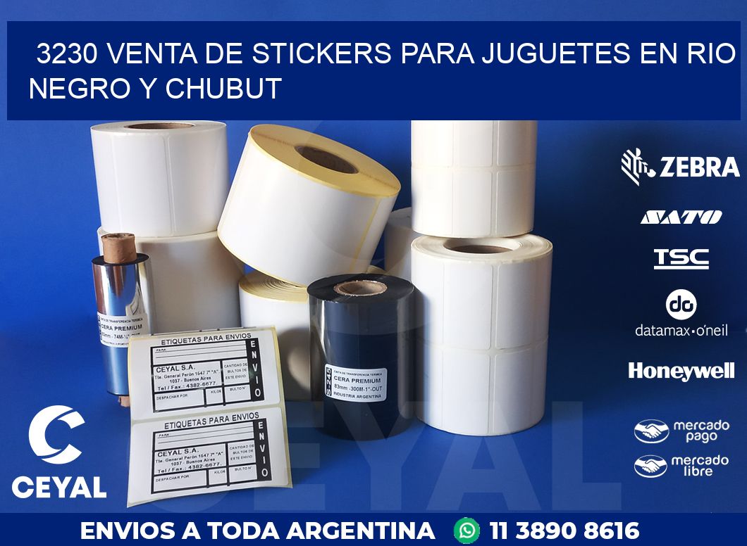 3230 VENTA DE STICKERS PARA JUGUETES EN RIO NEGRO Y CHUBUT