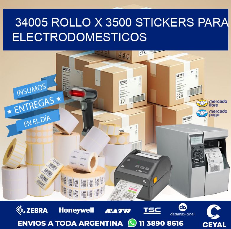 34005 ROLLO X 3500 STICKERS PARA ELECTRODOMESTICOS