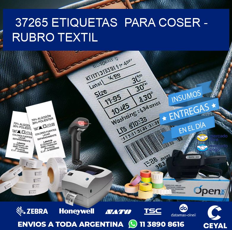 37265 ETIQUETAS  PARA COSER – RUBRO TEXTIL