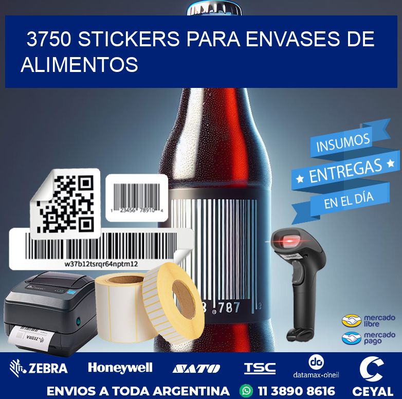 3750 STICKERS PARA ENVASES DE ALIMENTOS