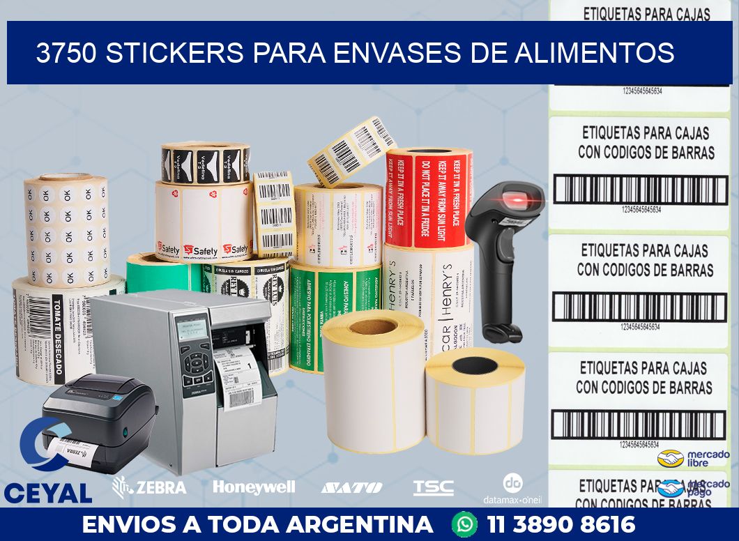 3750 STICKERS PARA ENVASES DE ALIMENTOS