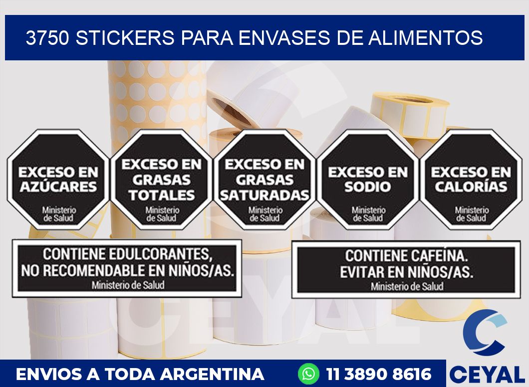 3750 STICKERS PARA ENVASES DE ALIMENTOS