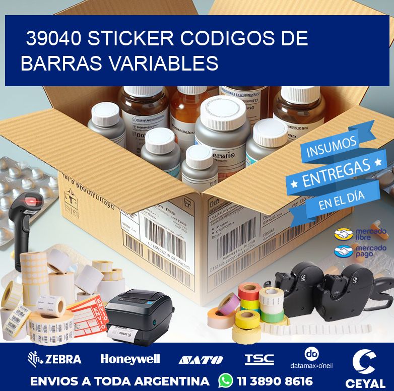 39040 STICKER CODIGOS DE BARRAS VARIABLES