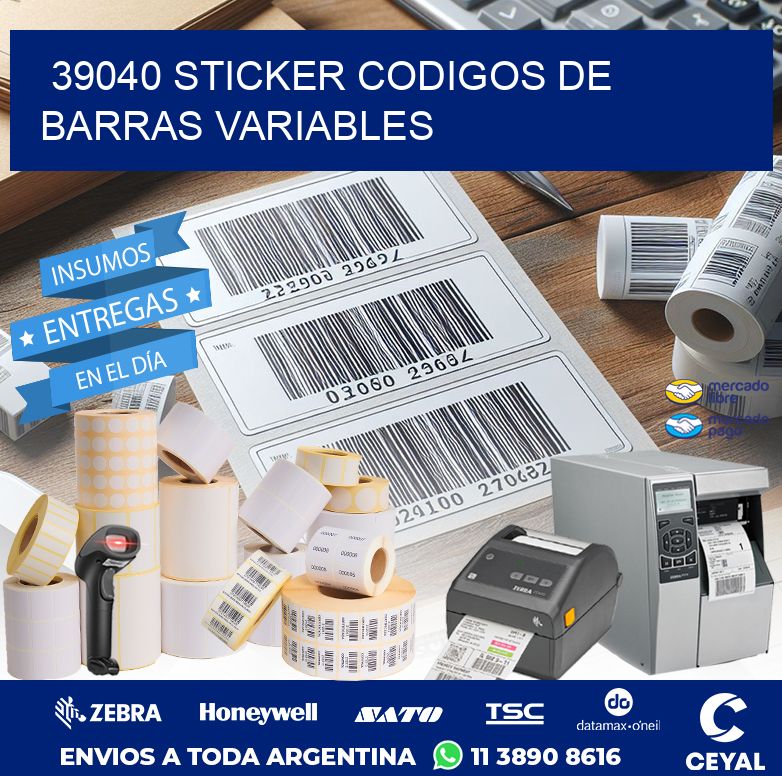 39040 STICKER CODIGOS DE BARRAS VARIABLES