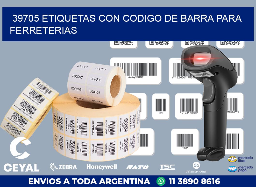 39705 ETIQUETAS CON CODIGO DE BARRA PARA FERRETERIAS