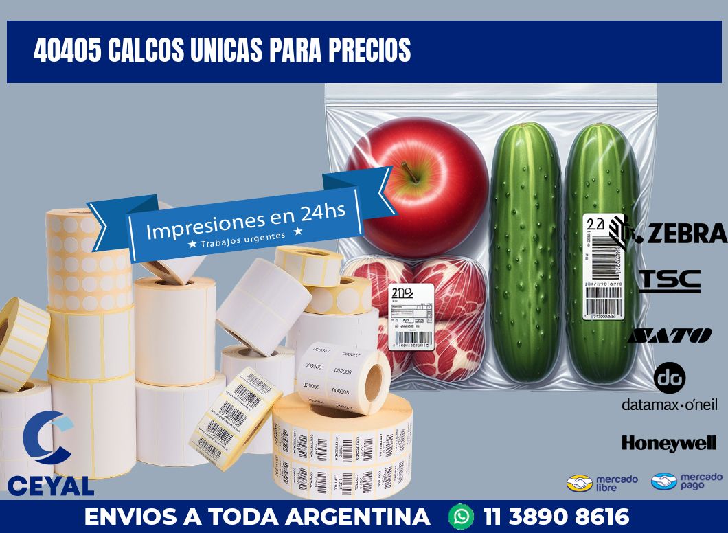 40405 CALCOS UNICAS PARA PRECIOS