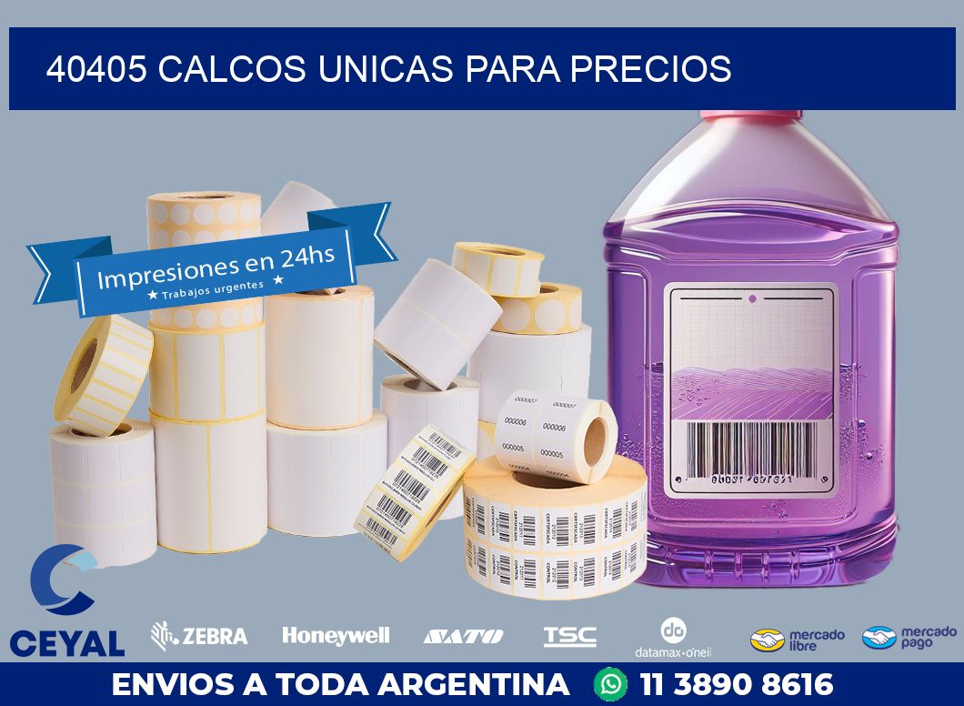 40405 CALCOS UNICAS PARA PRECIOS